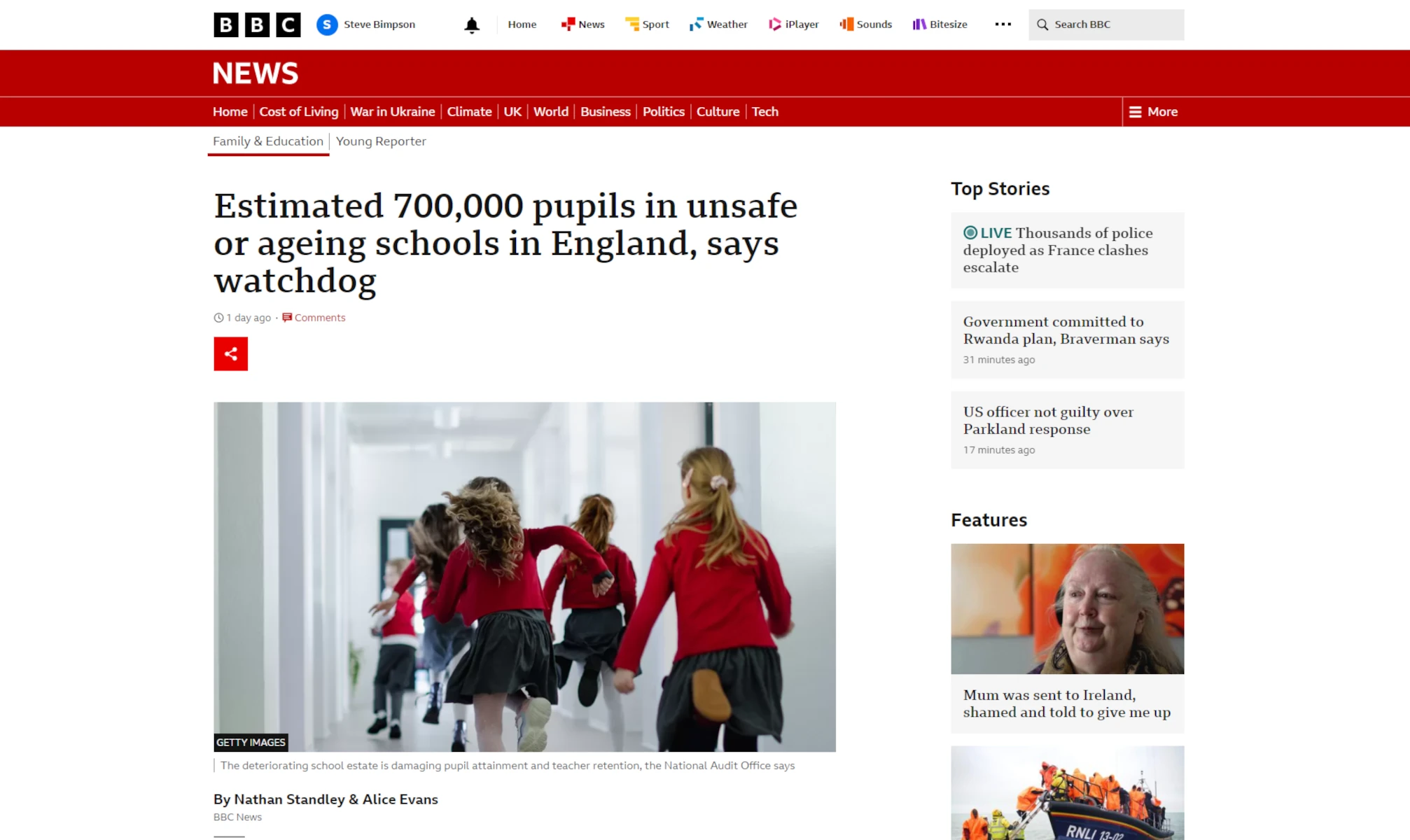 BBC News NAO Condition of Schoole Buuildings Report
