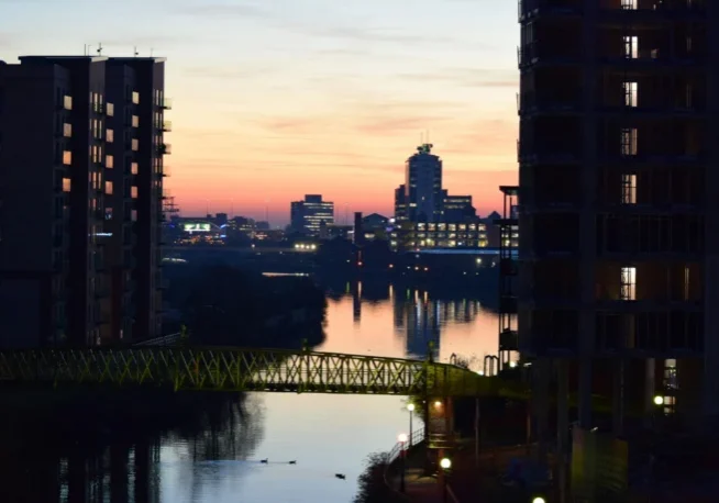 short term lettings - residential flats during golden hour